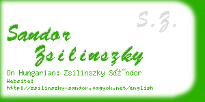 sandor zsilinszky business card